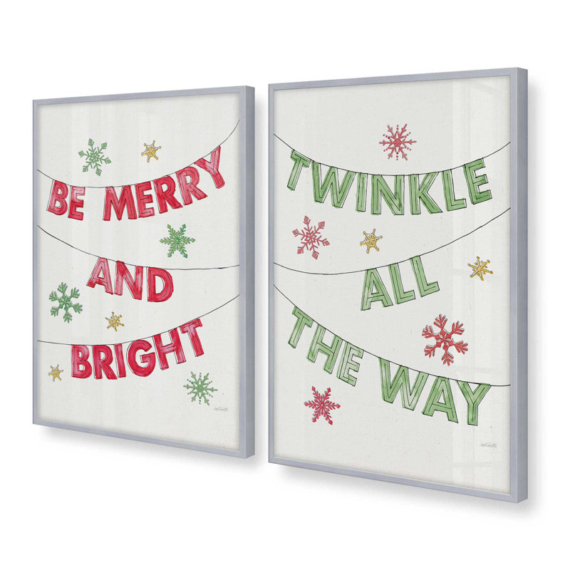 Ensemble de 2 impressions d'art Twinkle All The Way, 14 po x 11 po, Chrome poli