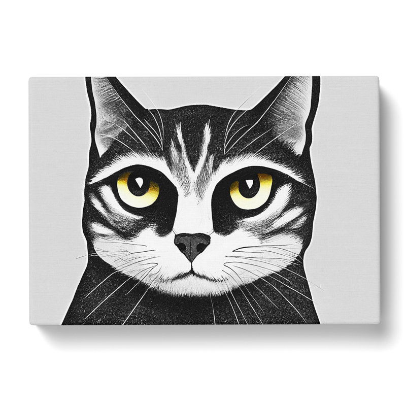 Cat Illustration Vol.5 Abstract - Wrapped Canvas, 35cm H x 50cm W x 3cm D