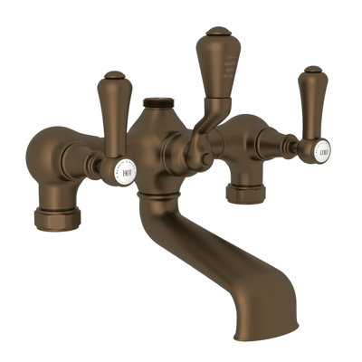 Georgian Era Triple Handle Deck Mounted Clawfoot Tub Faucet