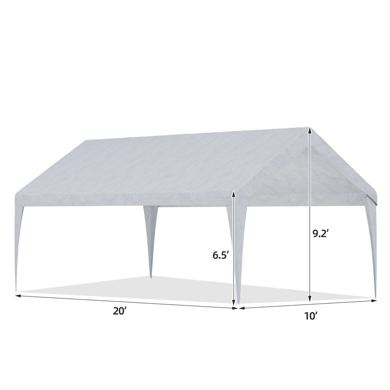 Carports 10X20 Heavy Duty (Sidewalls Only), White