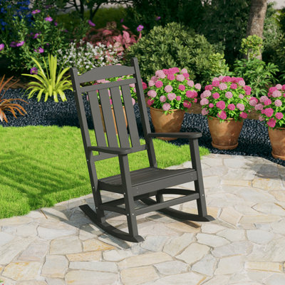 Aiyanna Outdoor Potwin Rocking Plastic Chair