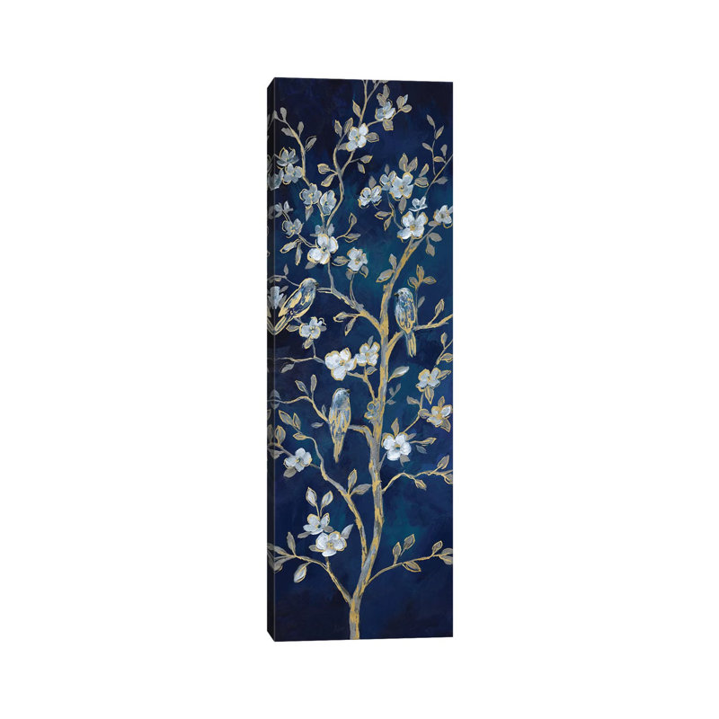Indigo Spring I par Nan - impression panoramique, H 48 po x l 16 po x P 1,5 po, Toile tendue