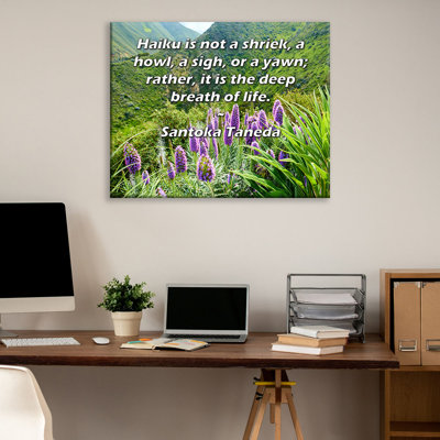 ArtsyQuotes Gallery Wrapped Canvas By Santoka Taneda: "Haiku is not a shriek, a howl, a sigh, or a yawn; rather, it is the deep breath of life."