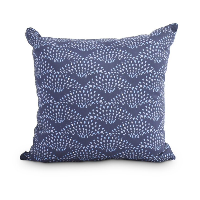 Housse et insert de coussin carré Fickle Florals Fan Dance, 26 po x 26 po, Bleu