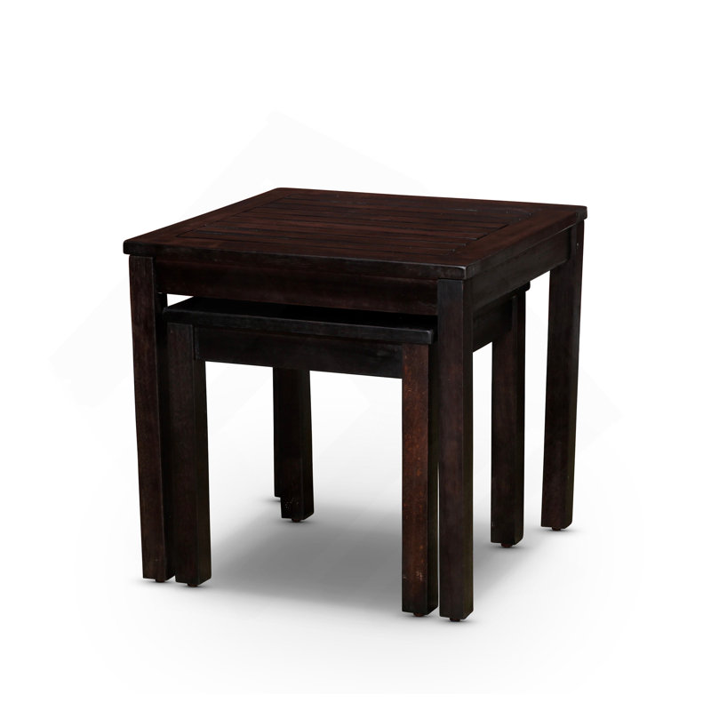 2-Piece Eucalyptus Nesting Table Set, Espresso