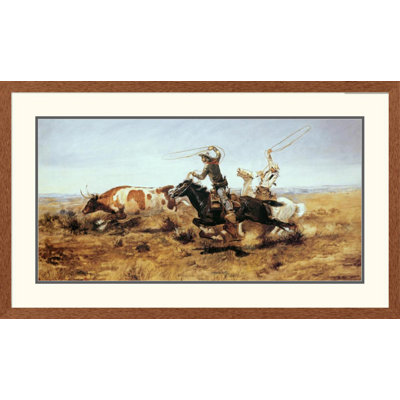 Western " Cowboys Roping A Steer "