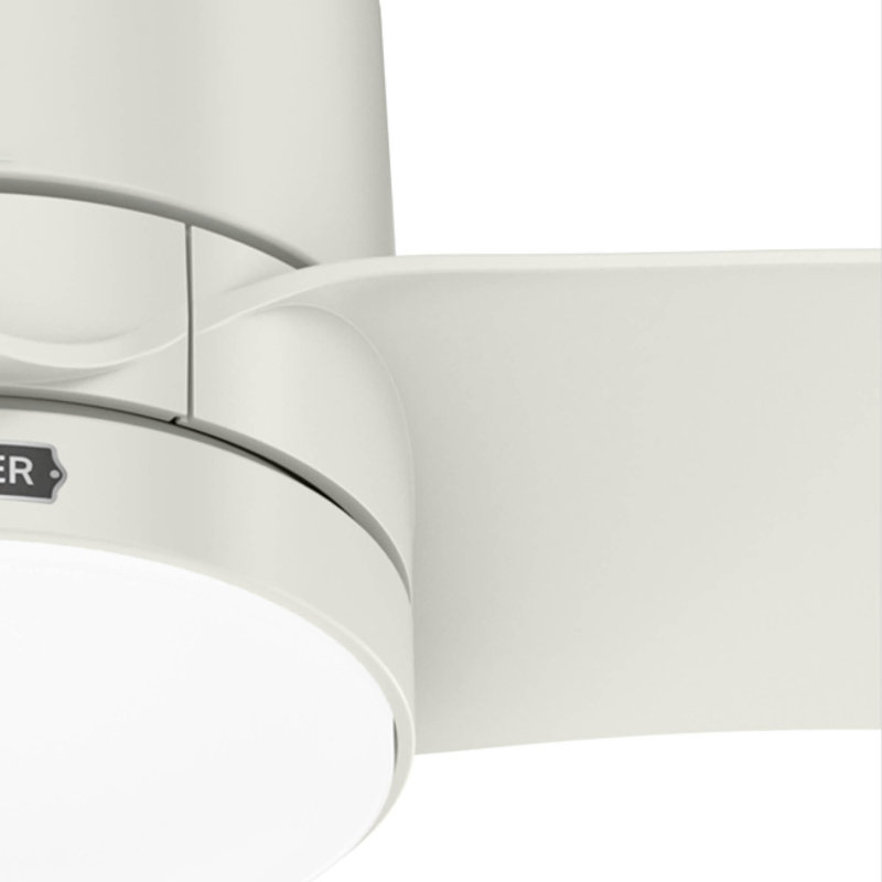 Hunter 52 Inch Bolsa Damp Rated Ceiling Fan With Lights And Remote, White