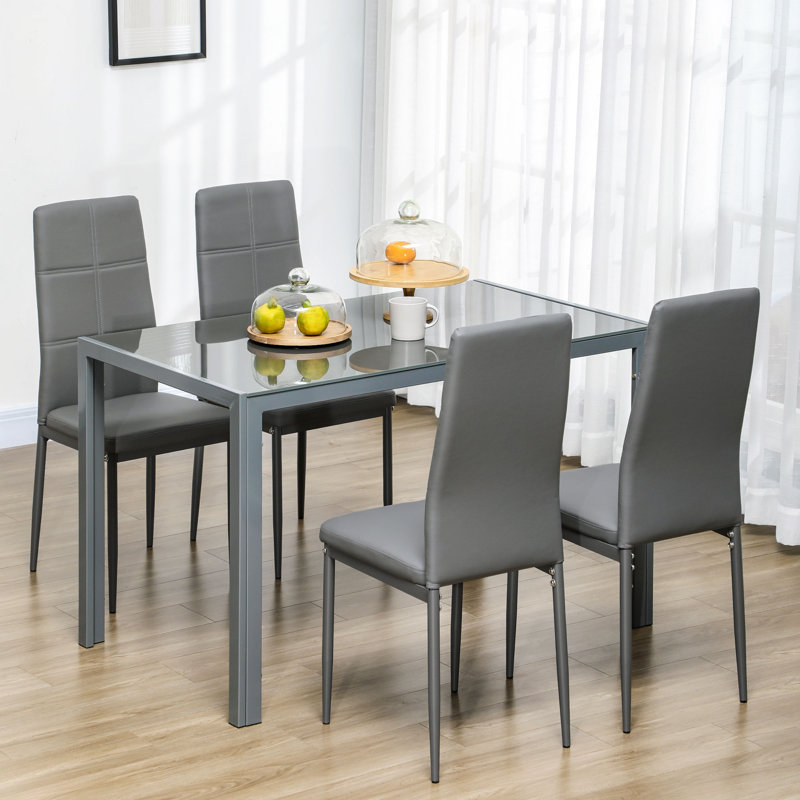Ensemble de salle à manger 5 pièces à hauteur normale, Gris