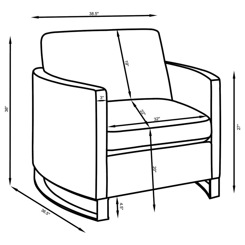 Chaise rembourrée Baber, Beige
