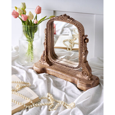 Solid Wood Rectangle Freestanding Mirror
