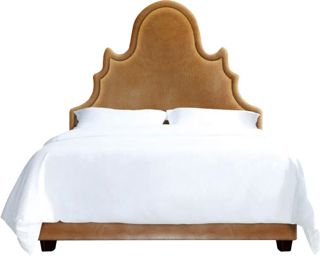 Amalie Vegan Leather Standard Bed, Queen, Cashew