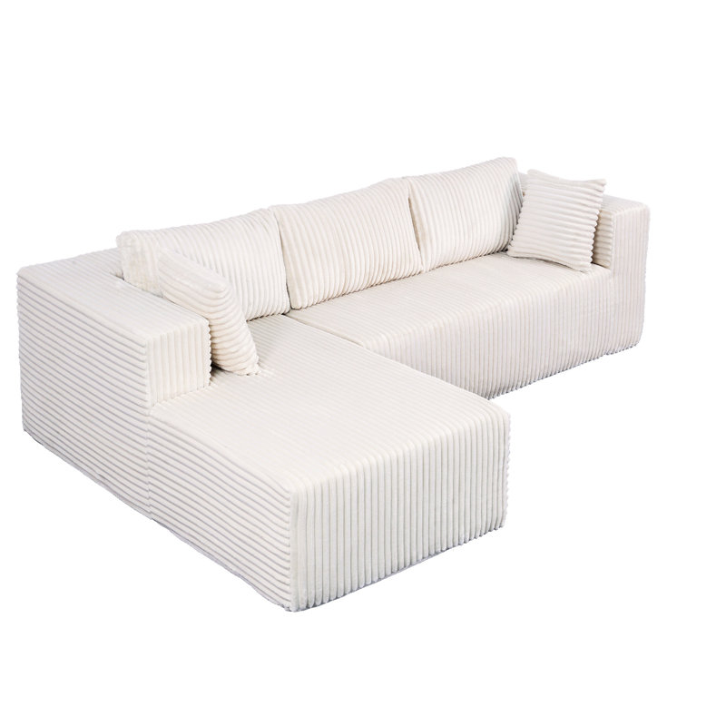 105" L-Shaped , Corduroy Fabric, Memory Foam Filling, Small Apartments And Bedrooms, Spring-, Safe For Pets, High Foam, Posture Adaptation, Sagging Structure, Compressed, Space Saving, Odor-, ,