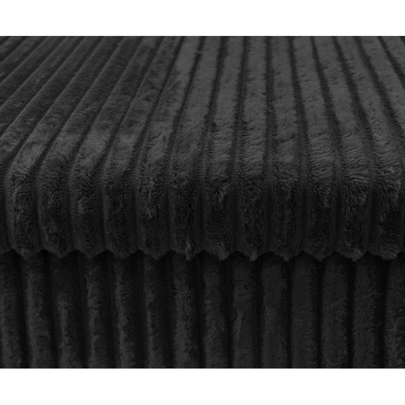 38 CORDUROY STORAGE BOX, Black, 38cm H x 38cm W x 6cm D