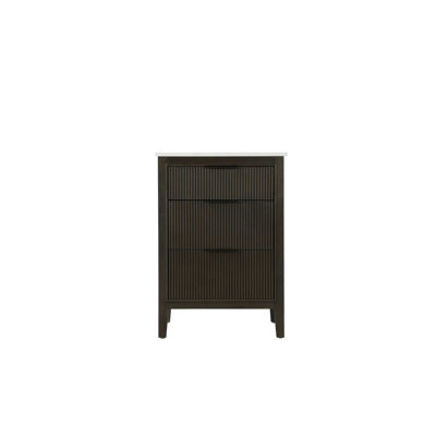 Meuble-lavabo simple 24 po en chêne chocolat
