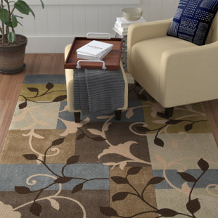 Beyazit Hand-Tufted Beige/Blue Area Rug