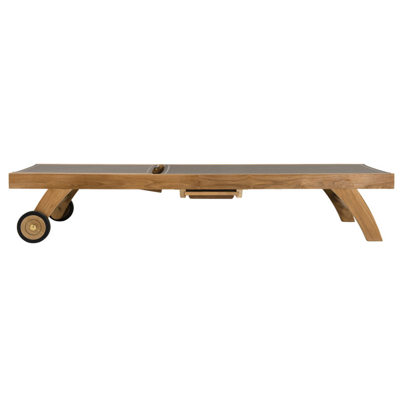 Woehler 198cm Long Reclining Teak Single Chaise