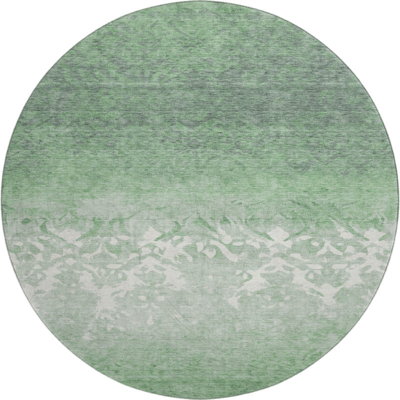 Premium Machine Washable Millbrook AMF1959 Damask Rug, Round 8'