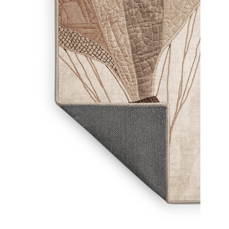 Soft Plush Edingworth Hot Air Balloon Bohemian Patchwork Area Rug in Beige – Beige Binding, 5x8