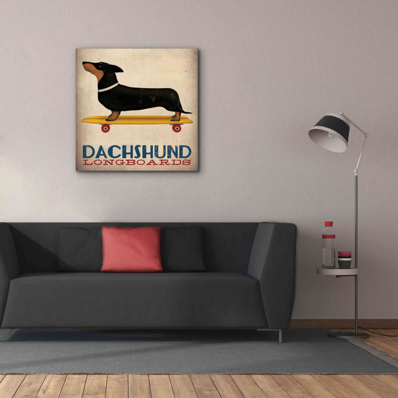 " Dachshund Longboards " by Ryan Fowler, 37" H x 37" W x 1.5" D