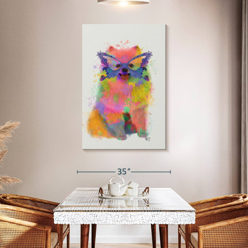 Brampt Rainbow Splash Pomeranian, 48" H x 32" W