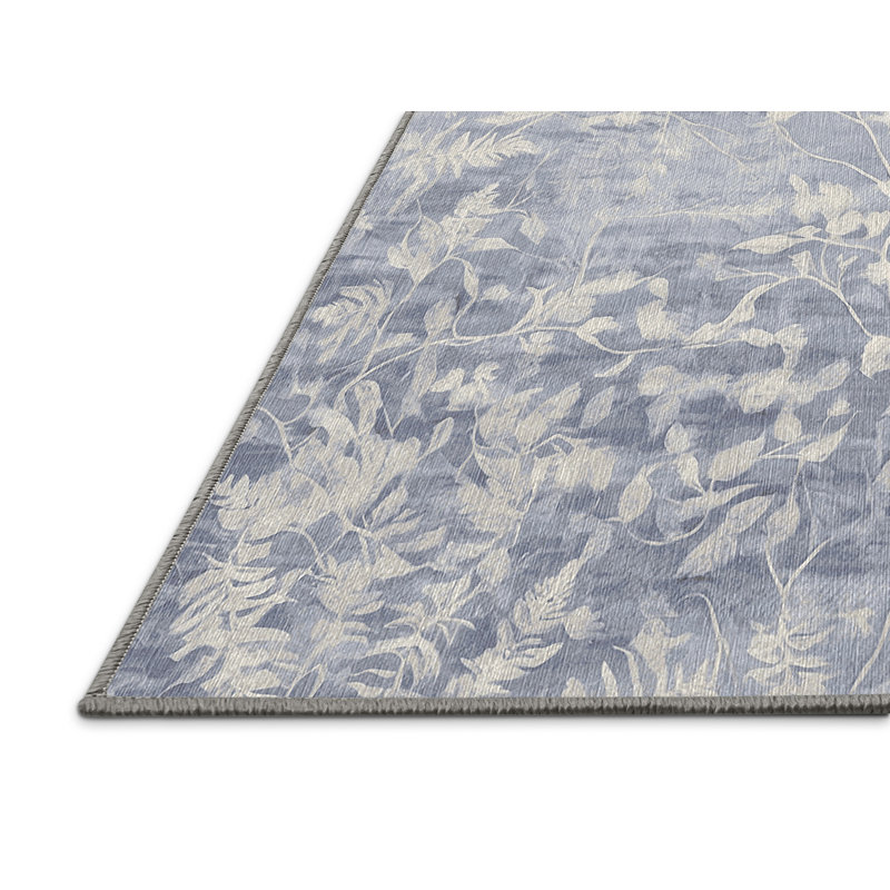 Tapis gris lavable à la machine, Carré 5 pi