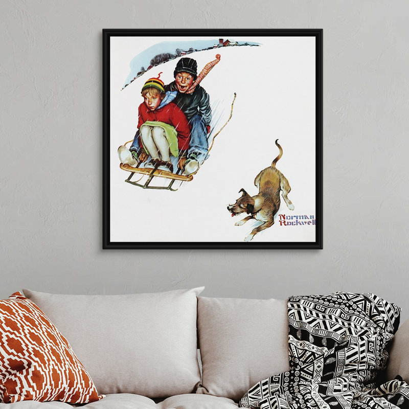 "Norman Love" par Norman Rockwell, H 38 po x l 38 po x P 1,75 po, Cadre flottant noir