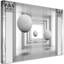 Spheres In A 3D Tunnel - No Frame Print on Canvas-98482298