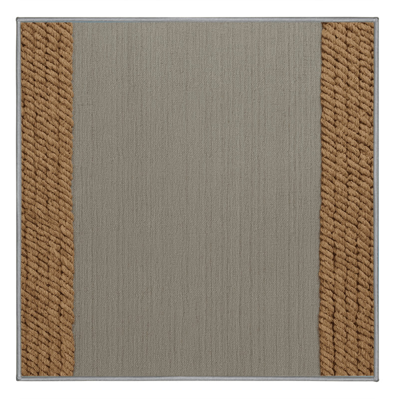  Tapis lavable en corde à bordure de ferme, Carré 6 pi