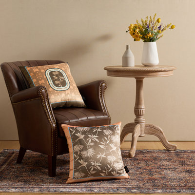 Ensemble de housse de coussin décoratif floral et géométrique 18 po, coussins décoratifs rétro