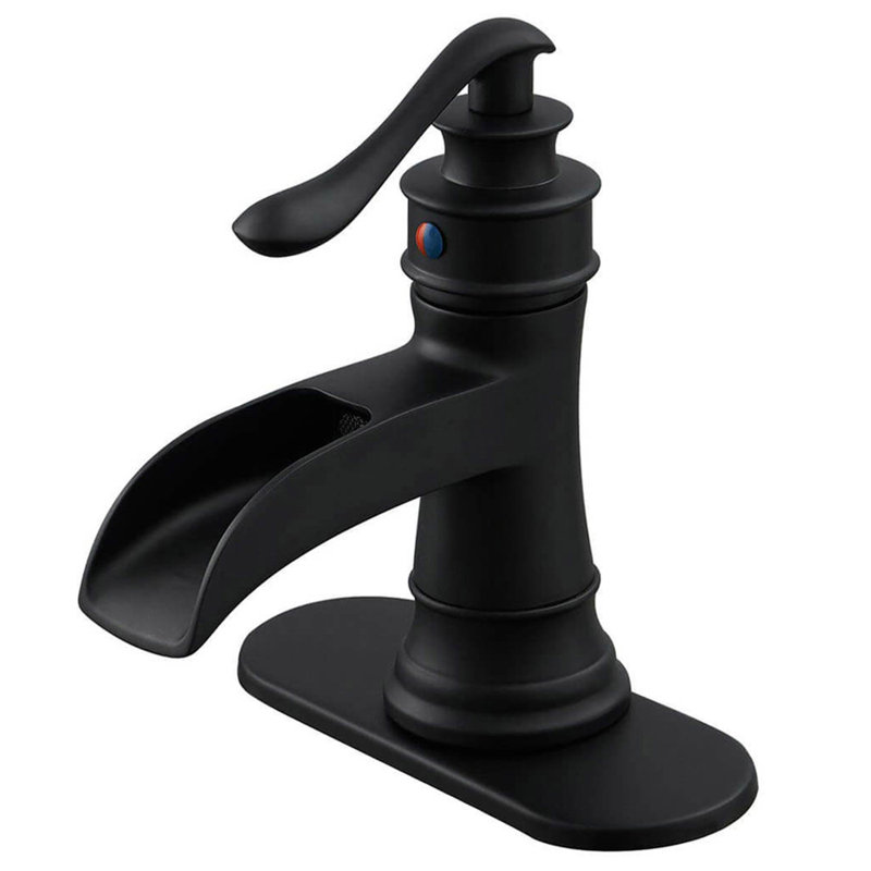 Single Hole Bathroom Faucet, Matte Black, No