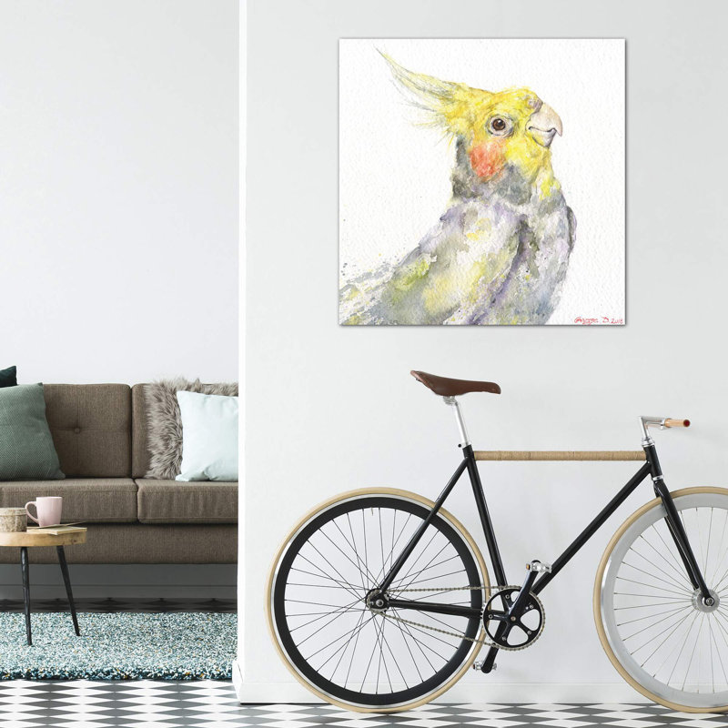 Art sur toile perroquet, Toile tendue, H 12 po x l 12 po x P 0,75 po