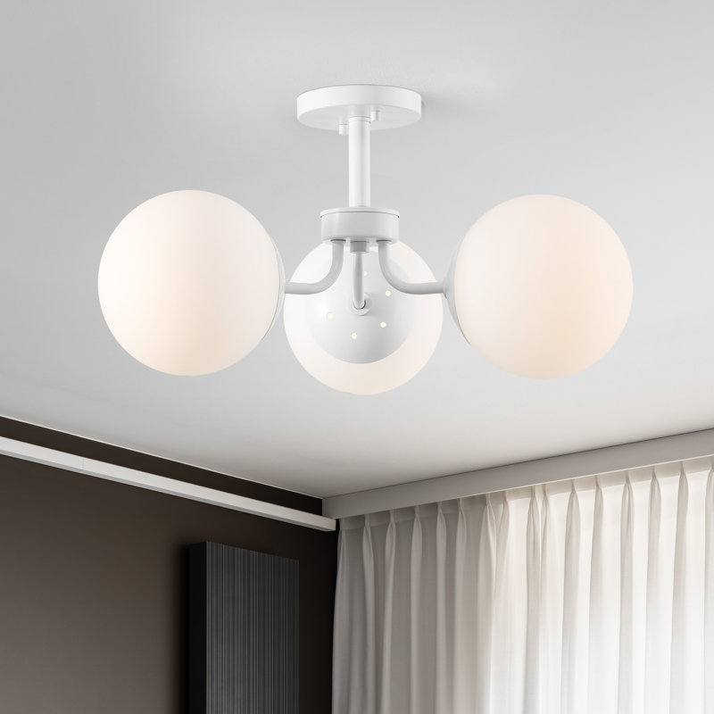 Semi Flush Mount, White