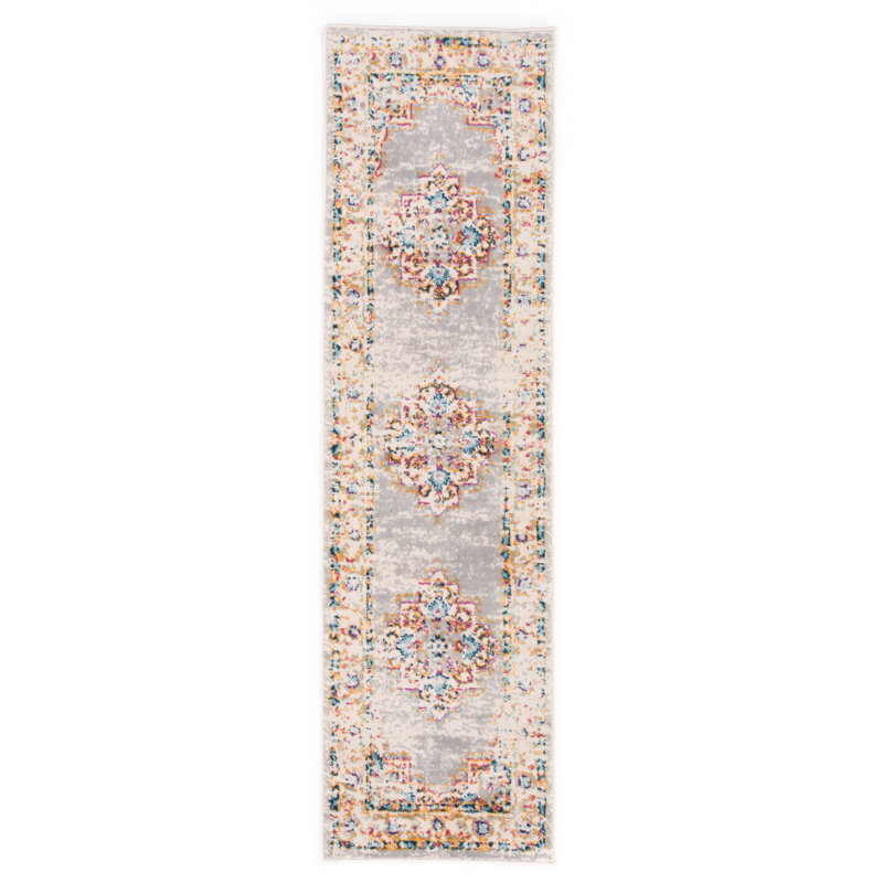 Tapis oriental gris Beverly, Tapis de couloir 2 pi x 7 pi