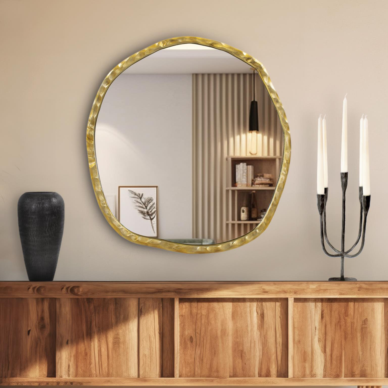 27" Cast Iron Accent Mirror
