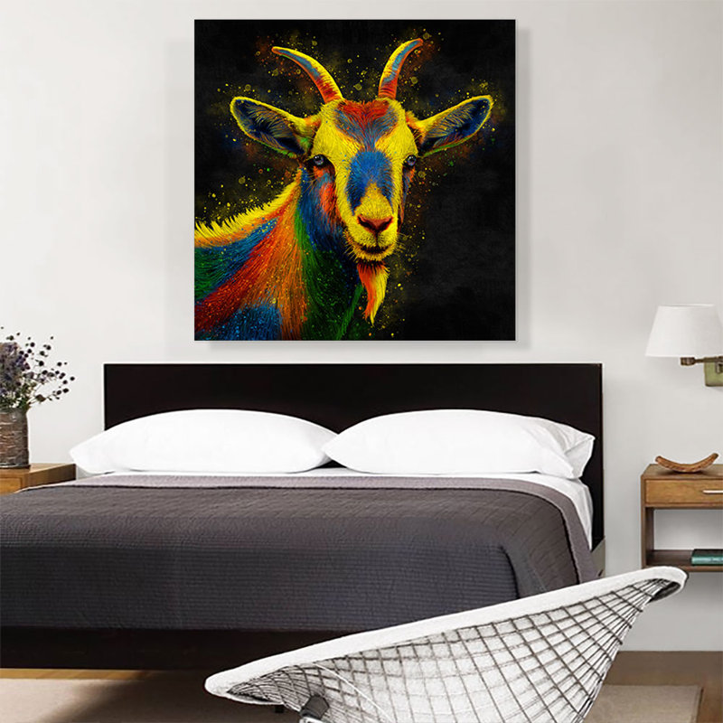 «Goat Farm Animal», reproduction d'art sur toile tendue, H 36 po x l 36 po x 1,5 po
