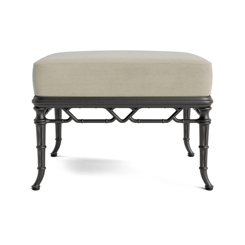 Calcutta Outdoor Ottoman, Textured Pewter, Fushion Charcoal