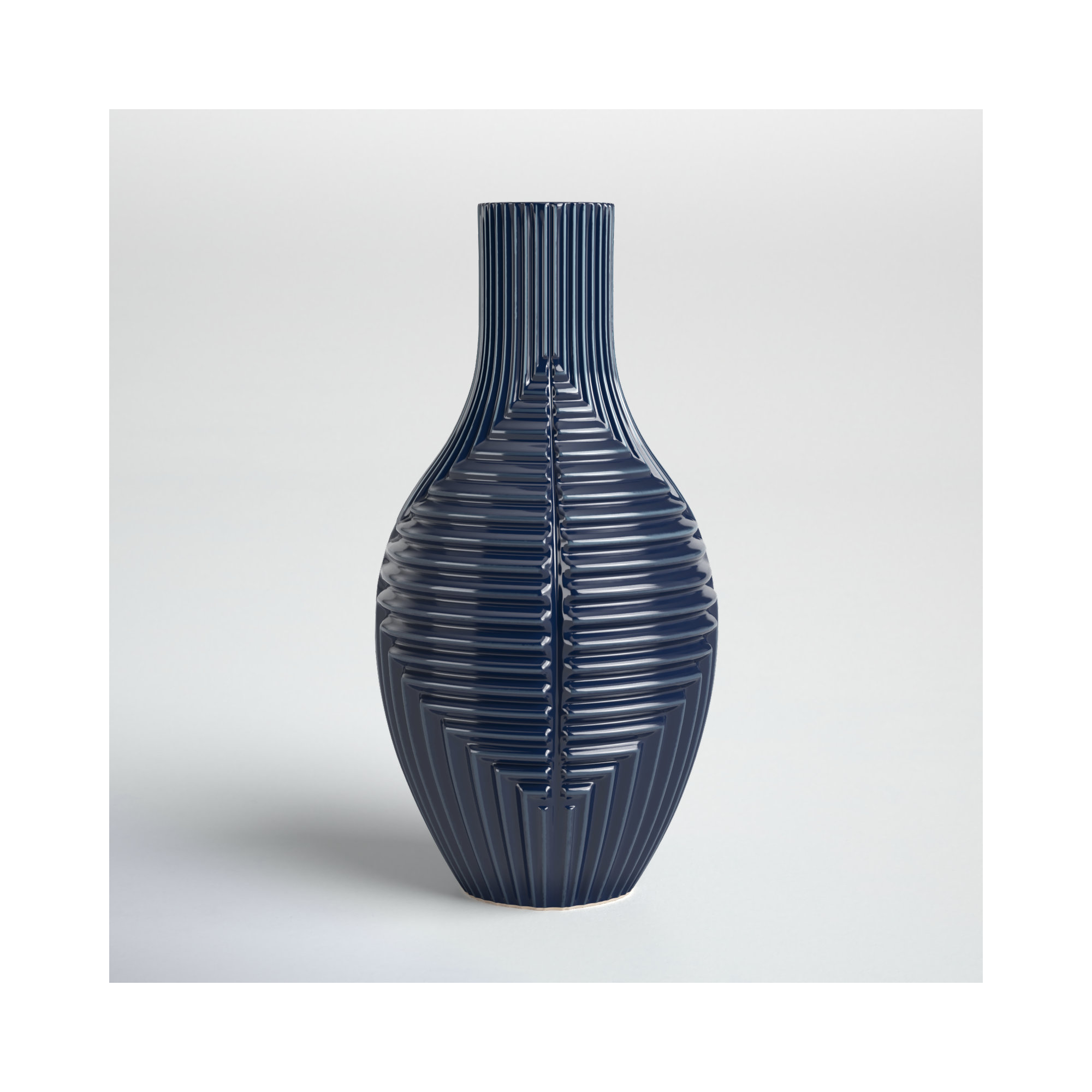 Sagebrook Home Amrita Tribal Modern Ceramic Vase, Tribal Blue