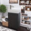 Meuble-lavabo compact compact avec lavabo en céramique pour petits espaces