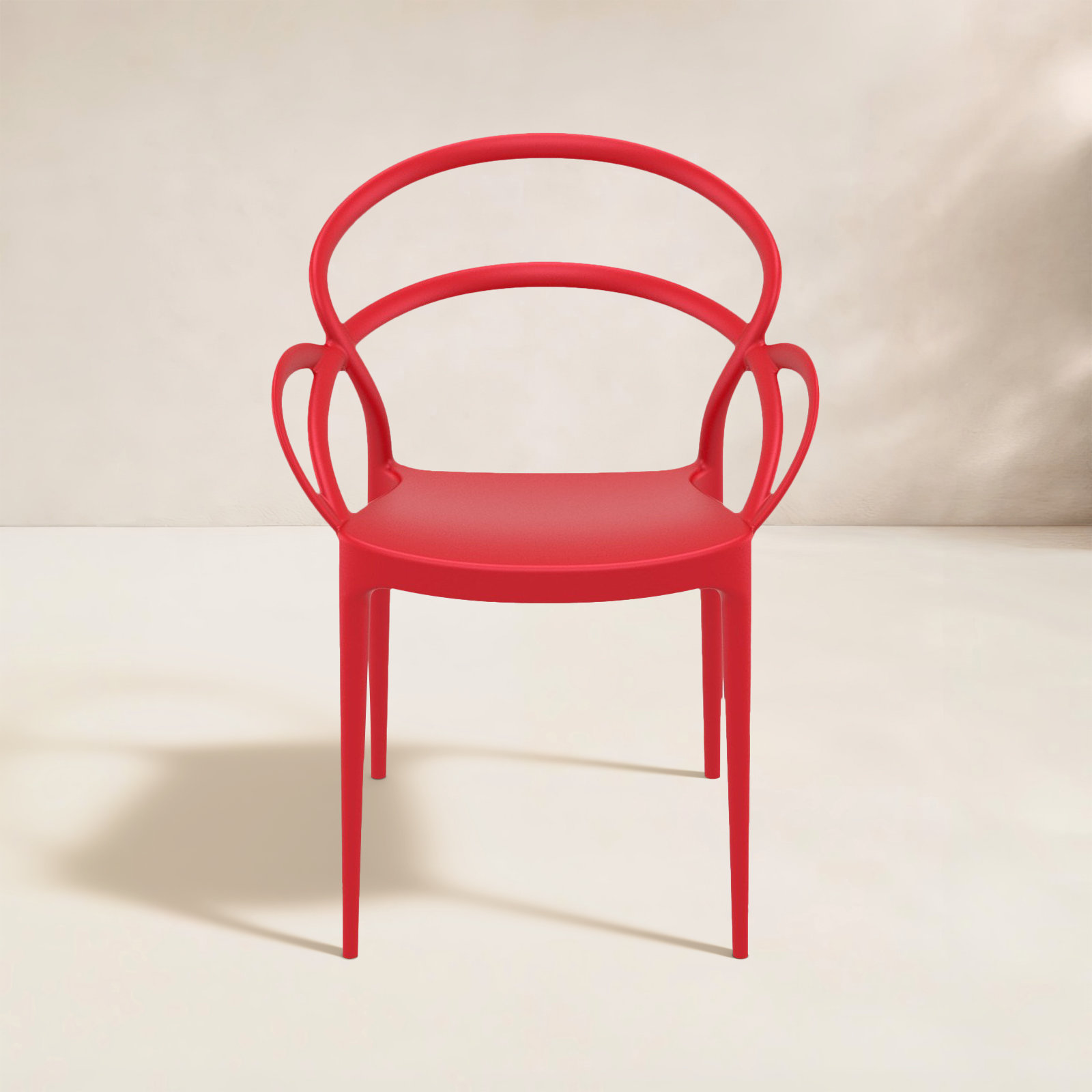 Farrah Stackable Patio Armchair, Red