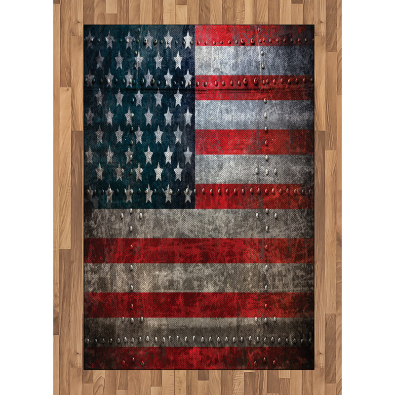 American Flag High Density Long Fiber Poly Threads Decorative Area Rug Carpet, Rectangle 4' x 5'8"