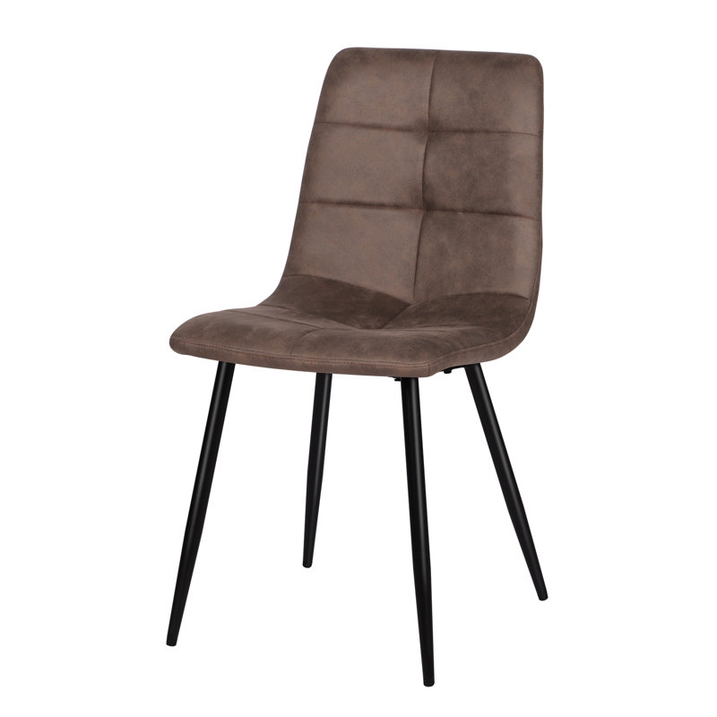 49cm H Upholstered Metal Upholstered Side Chair, 4, Brown