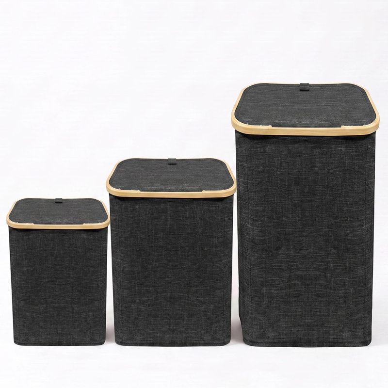 Laundry Basket, 62cm H x 22cm W, CHARCOAL