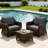Fade Resistant Outdoor Chair Cushions Set Of 2, Deep Seat Patio Cushions 24 X 24 With Removable Cover, 28D High Resilience Foam Replacement Outdoor Seat Cushions With For Sofa, Adirondack Chair, Sectional,Light Blue-124896513-124896514