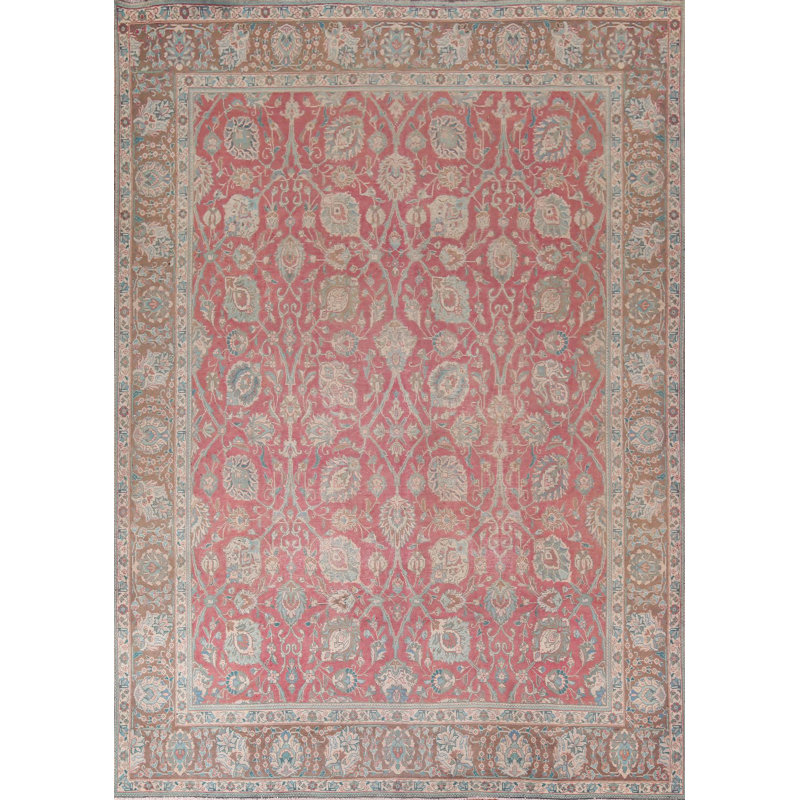 Tapis traditionnel floral all-over rose 10 x 13