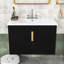 Meuble-lavabo minimaliste avec lavabo brillant - finition résistante aux égratignures et tablette réglable-92371487