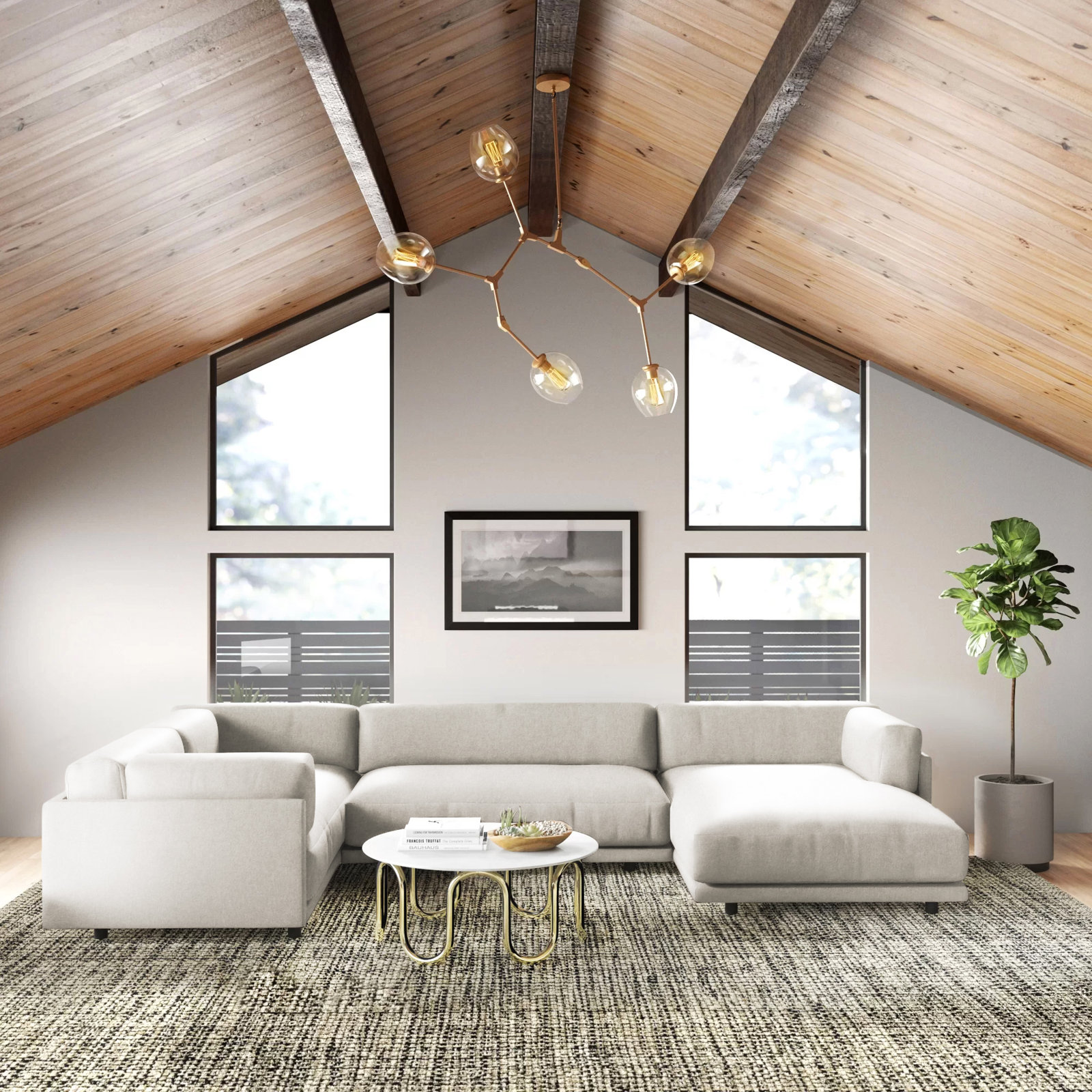 Sunday Upholstered Chaise L-Sectional, Left Hand Facing, Sanford Natural Linen