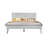 King Size Solid Wood Platform Bed Frame with Headboard & Footboard, 12 Strong Slatted Base, Central Metal Legs, Easy Assembly, Noise & Slip-Free, No Box Spring Needed, Pure White Finish-185807617-185807618