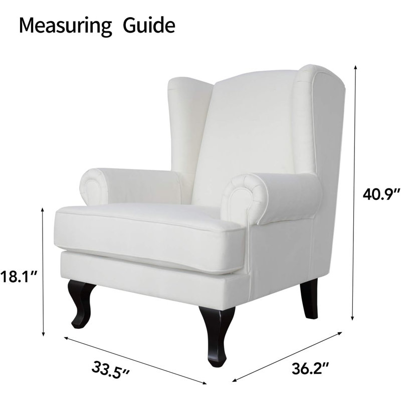 Polyester Blend Box Cushion Wingback Slipcover, 40.901" H x 36.2" W x 33.499" D, Wine Polyester Blend