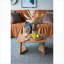 Table basse moderne en teck et rotin pour le salon - 27,6 x 27,6 x 13,8 po, brun, centre de table élégant
