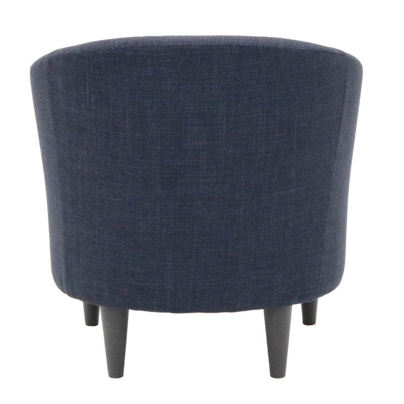 Fauteuil demi-tonneau de 29,50 po de largeur, Mélange de polyester bleu marine